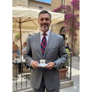 Ermenegildo Zegna Traveler Men 2pc Suit Gray Striped Wool Silk 48R 40x27